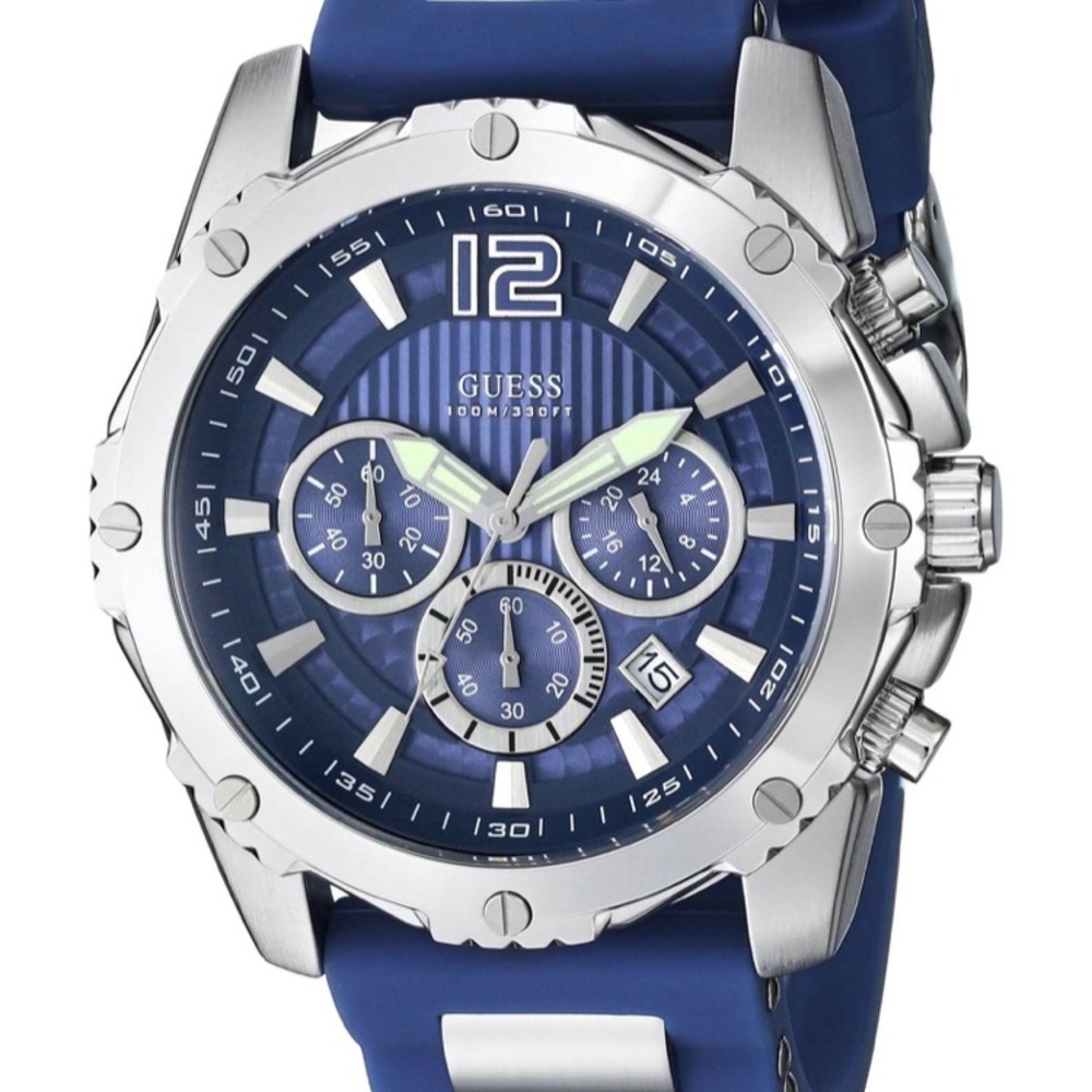 Men's Blue Guess Chronograph Bold Sports Watch